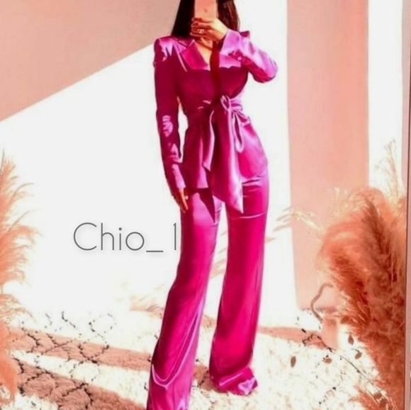 Zara TIED SATIN EFFECT BLAZER bloggers favorite - Picture 6 of 16